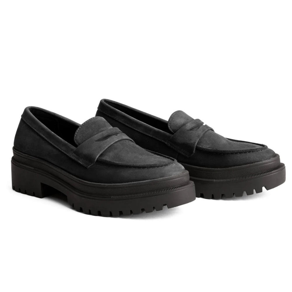 Portland Leather (Patina) Zoe Chunky Loafer in Shadow Black - 8 1/2 New in Box